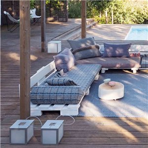 Colchoneta Small Garden Layers Checks blue GAN