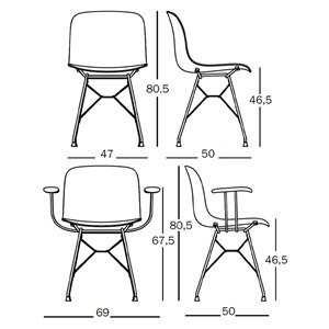Silla Troy wireframe Polipropileno Tapizada Magis