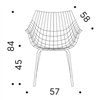 Silla Meridiana 4 Patas Acero tapizado Driade