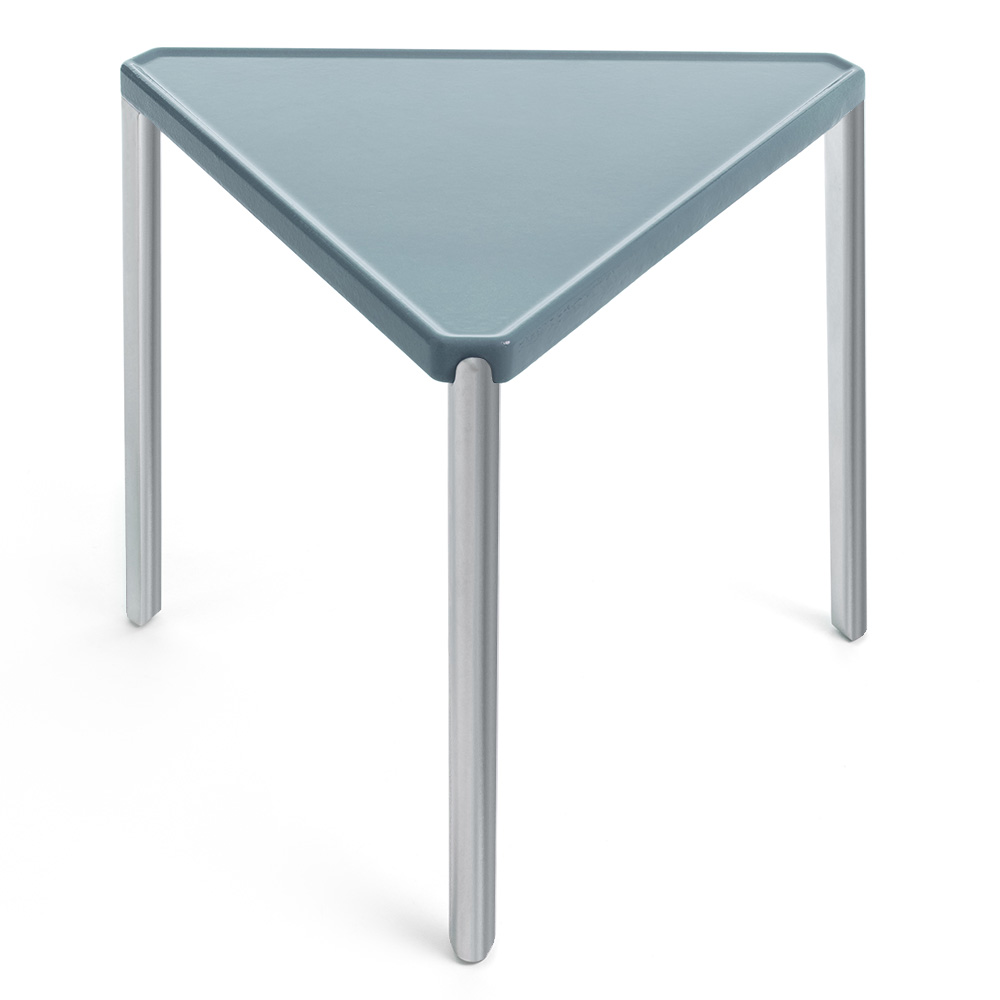 Triangular: Aluminio pulido/Concrete Azul claro 9022