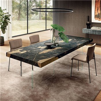 Mesa fija rectangular Air XGlass Lago