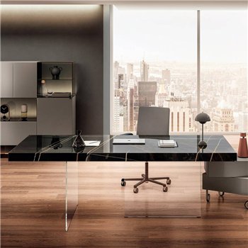Mesa fija rectangular Air XGlass Lago