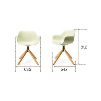 Sillón Abril base piramidal madera esPattio