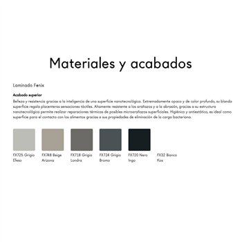 Mesa fija rectangular Air laminado Fenix Lago