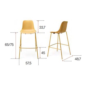 Taburete Abril 4P metálicas respaldo alto esPattio