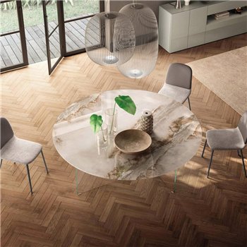 Mesa fija redonda Air XGlass Lago