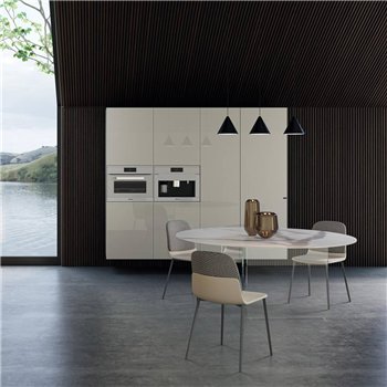 Mesa fija redonda Air XGlass Lago