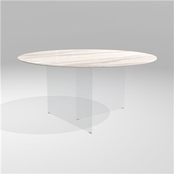 Mesa fija redonda Air XGlass Lago