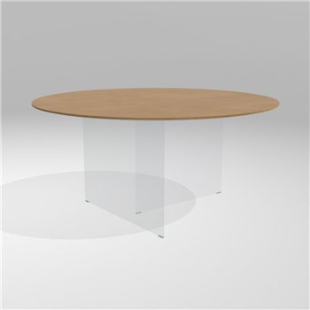 Mesa fija redonda Air XGlass Lago
