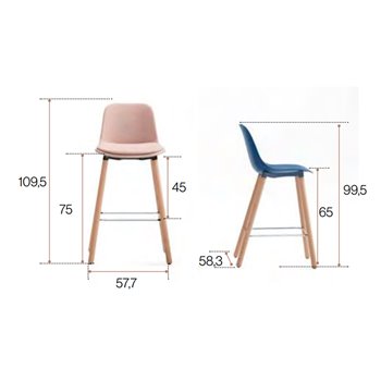 Taburete Abril 4P madera respaldo alto esPattio