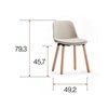 Silla Abril tapizada 4 patas madera esPattio