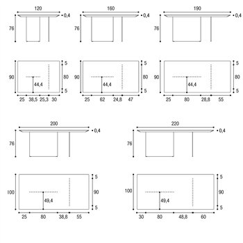 Mesa fija rectangular Air Slim Wildwood Lago