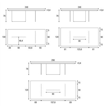 Mesa fija rectangular Air Slim Wildwood Lago