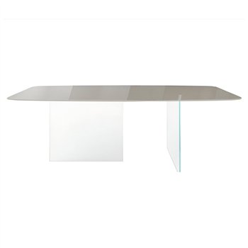 Mesa fija rectangular Air Slim cristal Lago