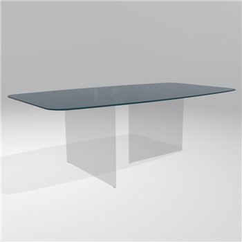 Mesa fija rectangular Air Slim cristal Lago
