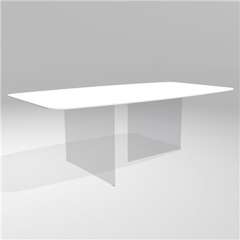 Mesa fija rectangular Air Slim cristal Lago