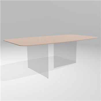 Mesa fija rectangular Air Slim cristal Lago