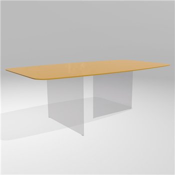 Mesa fija rectangular Air Slim cristal Lago