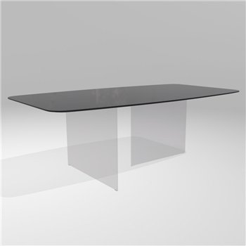 Mesa fija rectangular Air Slim cristal Lago