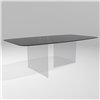 Mesa fija rectangular Air Slim cristal Lago