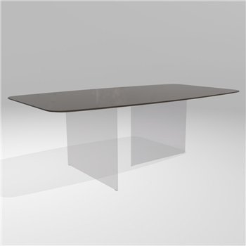 Mesa fija rectangular Air Slim cristal Lago