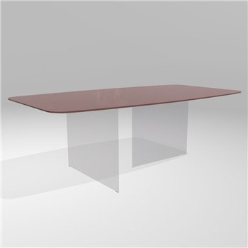 Mesa fija rectangular Air Slim cristal Lago