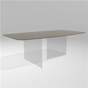 Mesa fija rectangular Air Slim cristal Lago