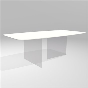 Mesa fija rectangular Air Slim cristal Lago