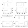 Mesa fija cantos redondeados Air Slim cristal Lago