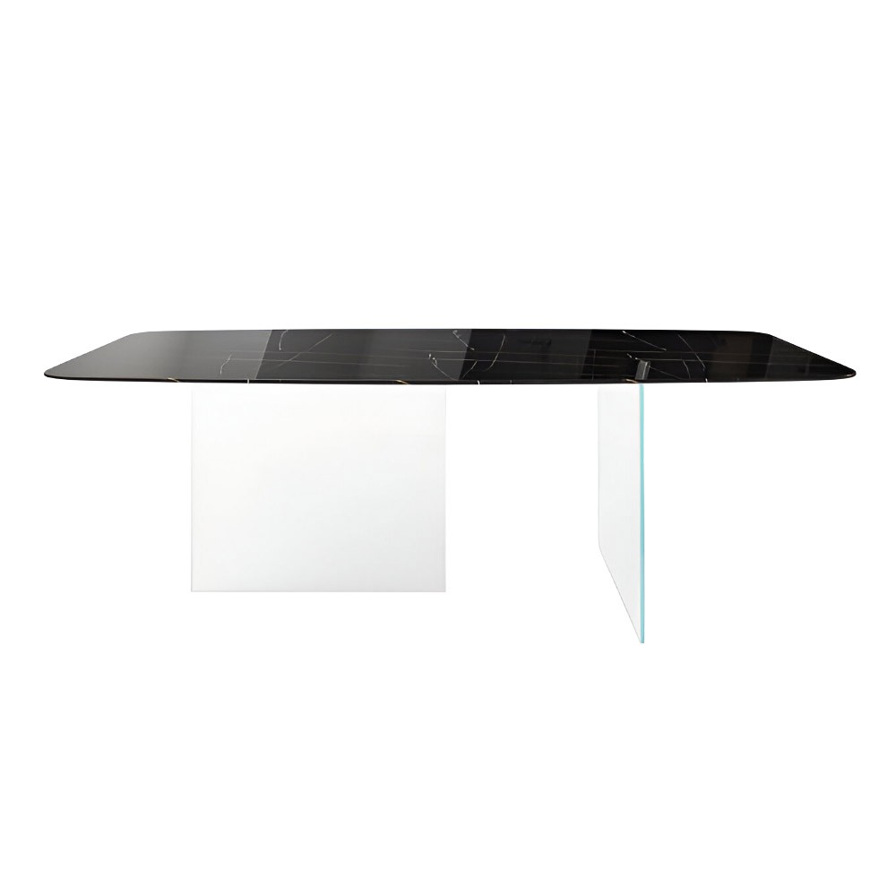 Mesa fija cantos redondeados Air Slim XGlass Lago