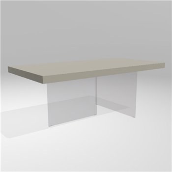 Mesa fija rectangular Air cristal Lago