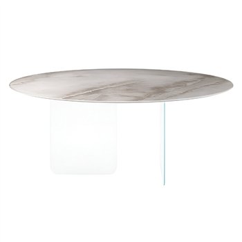 Mesa fija redonda Air Soft XGlass Lago