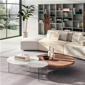 Mesa centro redonda Air XGlass Lago