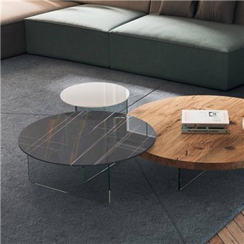 Mesa centro redonda Air XGlass Lago