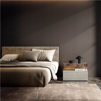 Cama matrimonial Air tapizado Lago