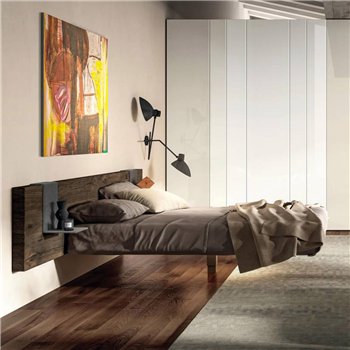 Cama matrimonia Fluttua repisa Lago