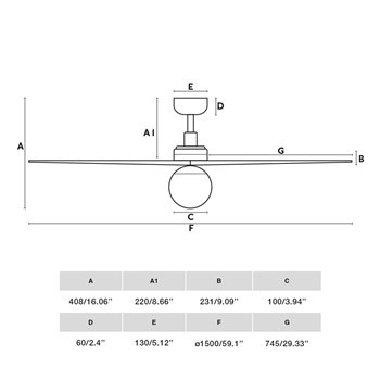Ventilador Klim L luz Faro Barcelona