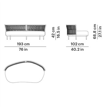 Sofá modular abierto Amba Woven Point