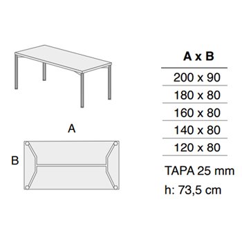 Mesa Hexa rectangular Forma5