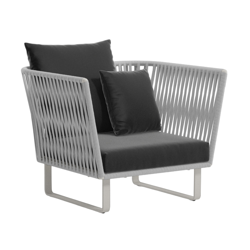 Sillón club Aluminio brazos Bela Rope Bitta Kettal
