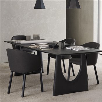 Unda: Roble barnizado negro - Tela Charcoal