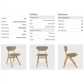 Silla Eye tapizada Ethnicraft