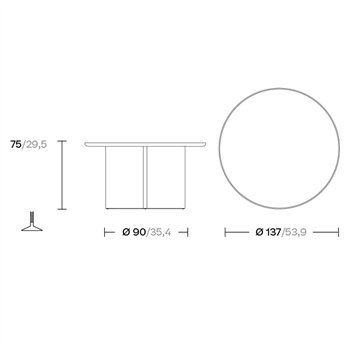 Mesa Comedor Aluminio Cala Ø135 Kettal
