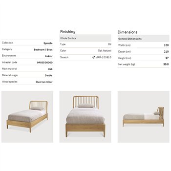 Cama Spindle individual Ethnicraft