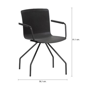 Sillón Glove 4 radios metal con ruedas Forma5 