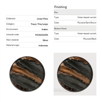 Bandeja Organic Bronze Round Ethnicraft