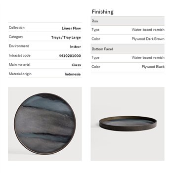 Bandeja Organic Graphite Round Ethnicraft