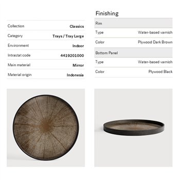 Bandeja Slice Mirror Bronze Ethnicraft