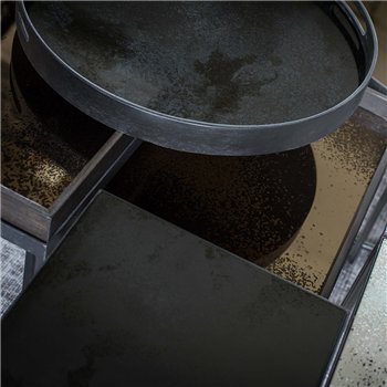 Bandeja Aged Charcoal Round Ethnicraft