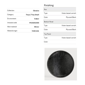Bandeja Aged Charcoal Round Ethnicraft